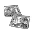 Overtime Crystal Housing Headlights for 98 to 00 Ford Ranger; Chrome - 10 x 19 x 25 in. OV516188